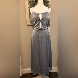 Elegant Blue Satin Dress